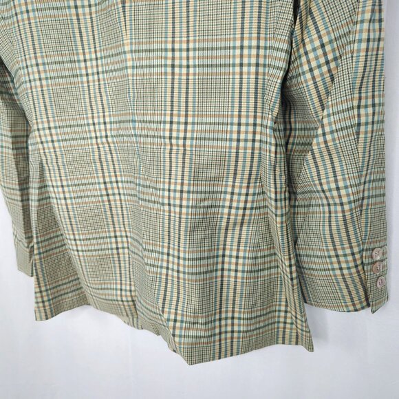 Vintage Henry Cottons Blazer Small Tan Plaid - Picture 7 of 10